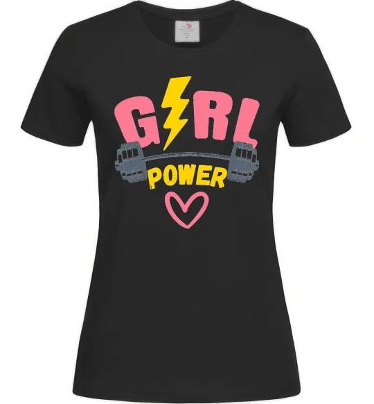 Женская футболка Girl power Черный фото
