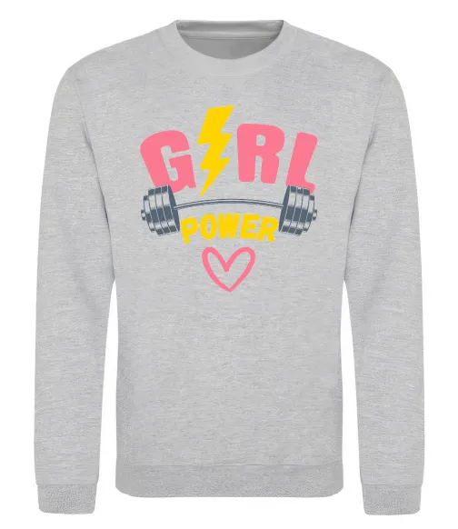 Свитшот Girl power Серый меланж фото
