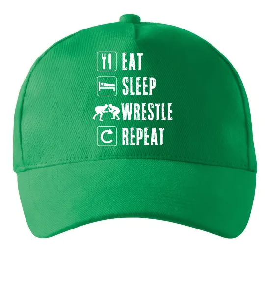 Кепка Eat Sleep Wrestle Зеленый фото