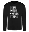 Світшот Eat Sleep Wrestle Чорний фото