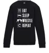 Детский Свитшот Eat Sleep Wrestle Черный фото
