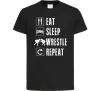 Детская футболка Eat Sleep Wrestle Черный фото