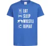 Детская футболка Eat Sleep Wrestle Ярко-синий фото