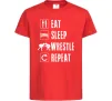 Детская футболка Eat Sleep Wrestle Красный фото