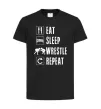 Дитяча футболка Eat Sleep Wrestle Чорний фото
