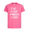 Дитяча футболка Eat Sleep Wrestle Яскраво-рожевий фото