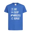 Дитяча футболка Eat Sleep Wrestle Яскраво-синій фото