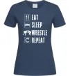 Женская футболка Eat Sleep Wrestle Темно-синий фото