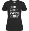 Женская футболка Eat Sleep Wrestle Черный фото