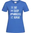 Женская футболка Eat Sleep Wrestle Ярко-синий фото