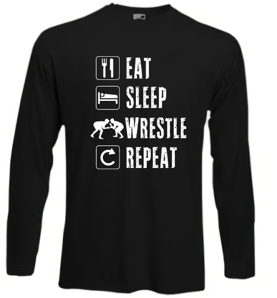 Лонгслив Eat Sleep Wrestle Черный фото