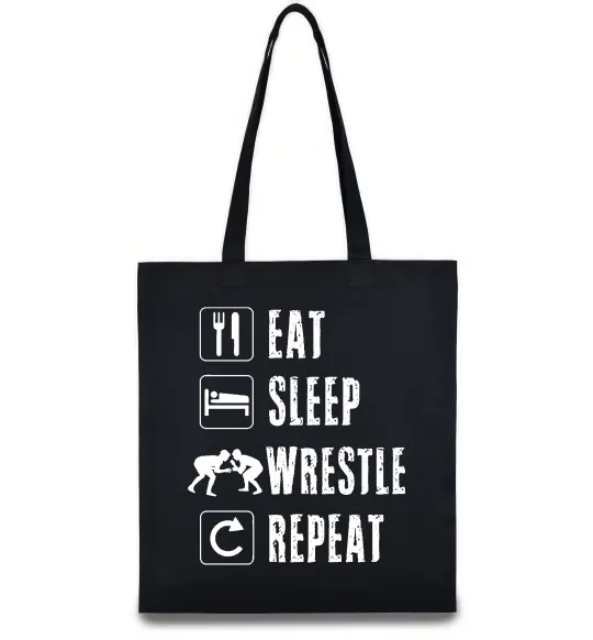 Эко-сумка Eat Sleep Wrestle Черный фото
