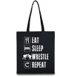 Эко-сумка Eat Sleep Wrestle Черный фото