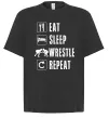 Футболка Оверсайз Eat Sleep Wrestle Черный фото
