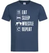 Мужская футболка Eat Sleep Wrestle Темно-синий фото
