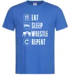 Мужская футболка Eat Sleep Wrestle Ярко-синий фото