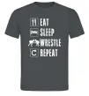 Мужская футболка Eat Sleep Wrestle Графит фото