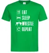 Мужская футболка Eat Sleep Wrestle Зеленый фото