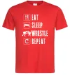 Мужская футболка Eat Sleep Wrestle Красный фото