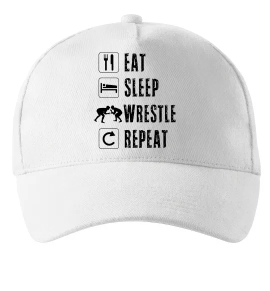 Кепка Eat Sleep Wrestle Белый фото