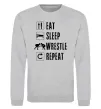 Світшот Eat Sleep Wrestle Сірий меланж фото
