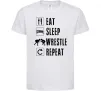 Детская футболка Eat Sleep Wrestle Белый фото
