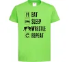 Детская футболка Eat Sleep Wrestle Лаймовый фото