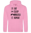Мужская толстовка (худи) Eat Sleep Wrestle Розовый фото