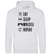 Женская толстовка (худи) Eat Sleep Wrestle Серый меланж фото