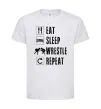 Дитяча футболка Eat Sleep Wrestle Білий фото