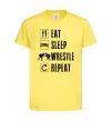 Дитяча футболка Eat Sleep Wrestle Лимонний фото
