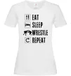 Женская футболка Eat Sleep Wrestle Белый фото