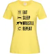 Женская футболка Eat Sleep Wrestle Лимонный фото