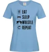 Женская футболка Eat Sleep Wrestle Голубой фото