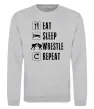 Свитшот Eat Sleep Wrestle Серый меланж фото