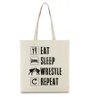 Эко-сумка Eat Sleep Wrestle Бежевый фото