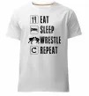 Мужская премиум футболка Eat Sleep Wrestle Белый фото