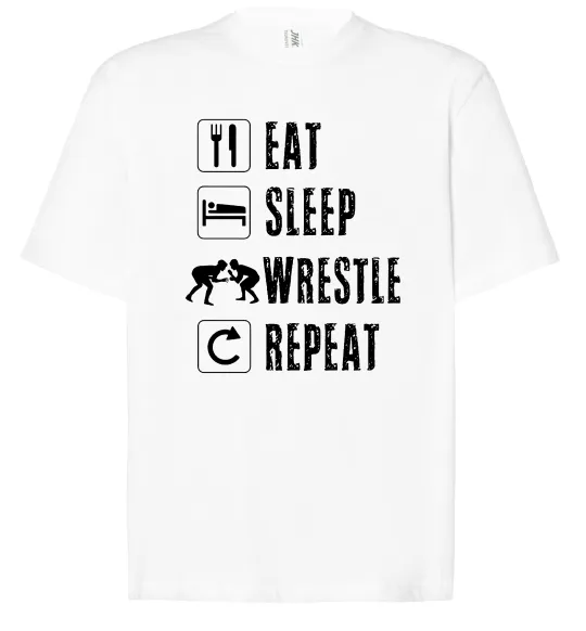 Футболка Оверсайз Eat Sleep Wrestle Белый фото