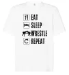 Футболка Оверсайз Eat Sleep Wrestle Белый фото