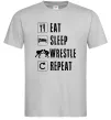 Мужская футболка Eat Sleep Wrestle Серый фото