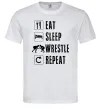 Мужская футболка Eat Sleep Wrestle Белый фото
