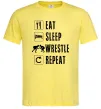 Мужская футболка Eat Sleep Wrestle Лимонный фото