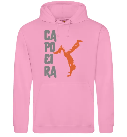 Чоловіча толстовка (худі) Капоейра силует Рожевий фото