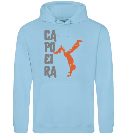 Чоловіча толстовка (худі) Капоейра силует Блакитний фото