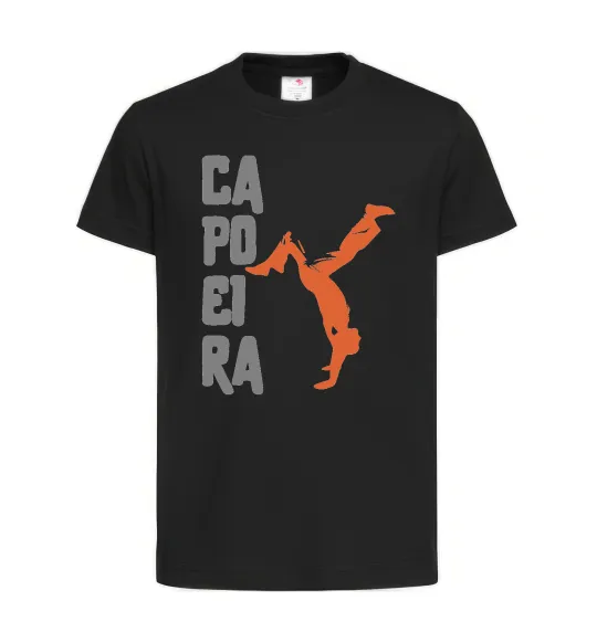 Детская футболка Капоейра силует Черный фото