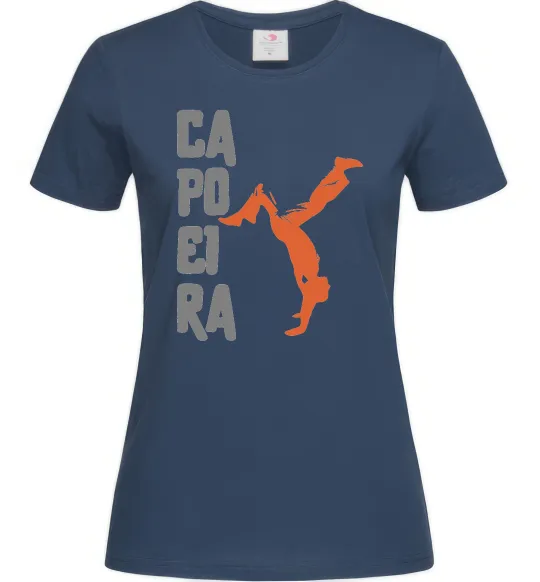 Жіноча футболка Капоейра силует Темно-синій фото