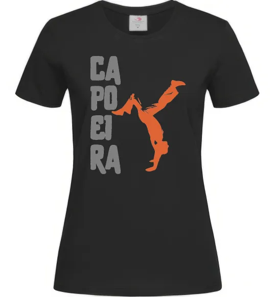 Жіноча футболка Капоейра силует Чорний фото