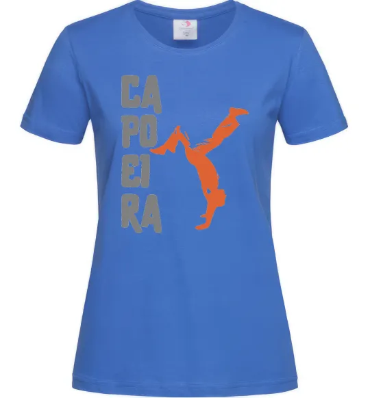 Жіноча футболка Капоейра силует Яскраво-синій фото