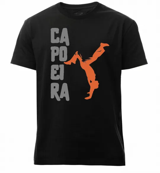 Чоловіча преміум футболка Капоейра силует Чорний фото