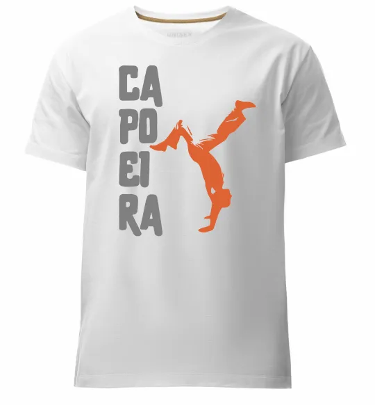 Чоловіча преміум футболка Капоейра силует Білий фото